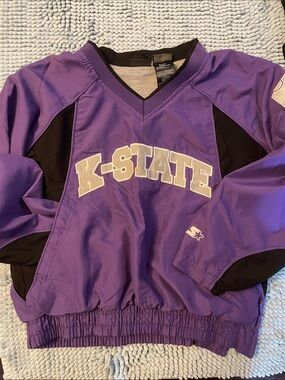 STARTER Purple and Black Kansas State Pullover